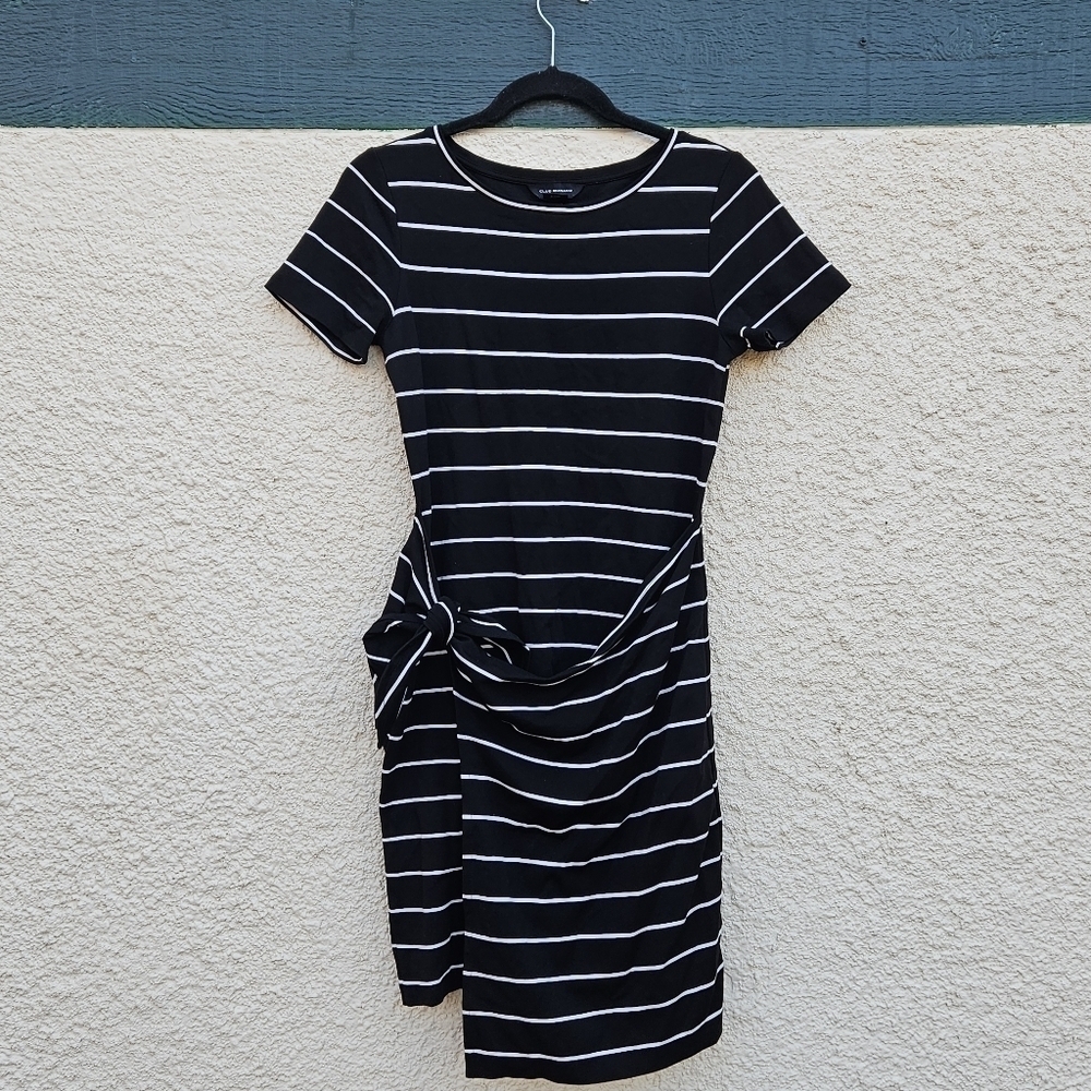 Club Monaco black and white striped Twansia dress XS
